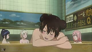 Diese frechen Anime-Schlampen zeigen ihre großen saftigen Titten und rasierten Muschis. Dieser glückliche Junge darf diese hinreißenden Anime-Schlampen nackt sehen.